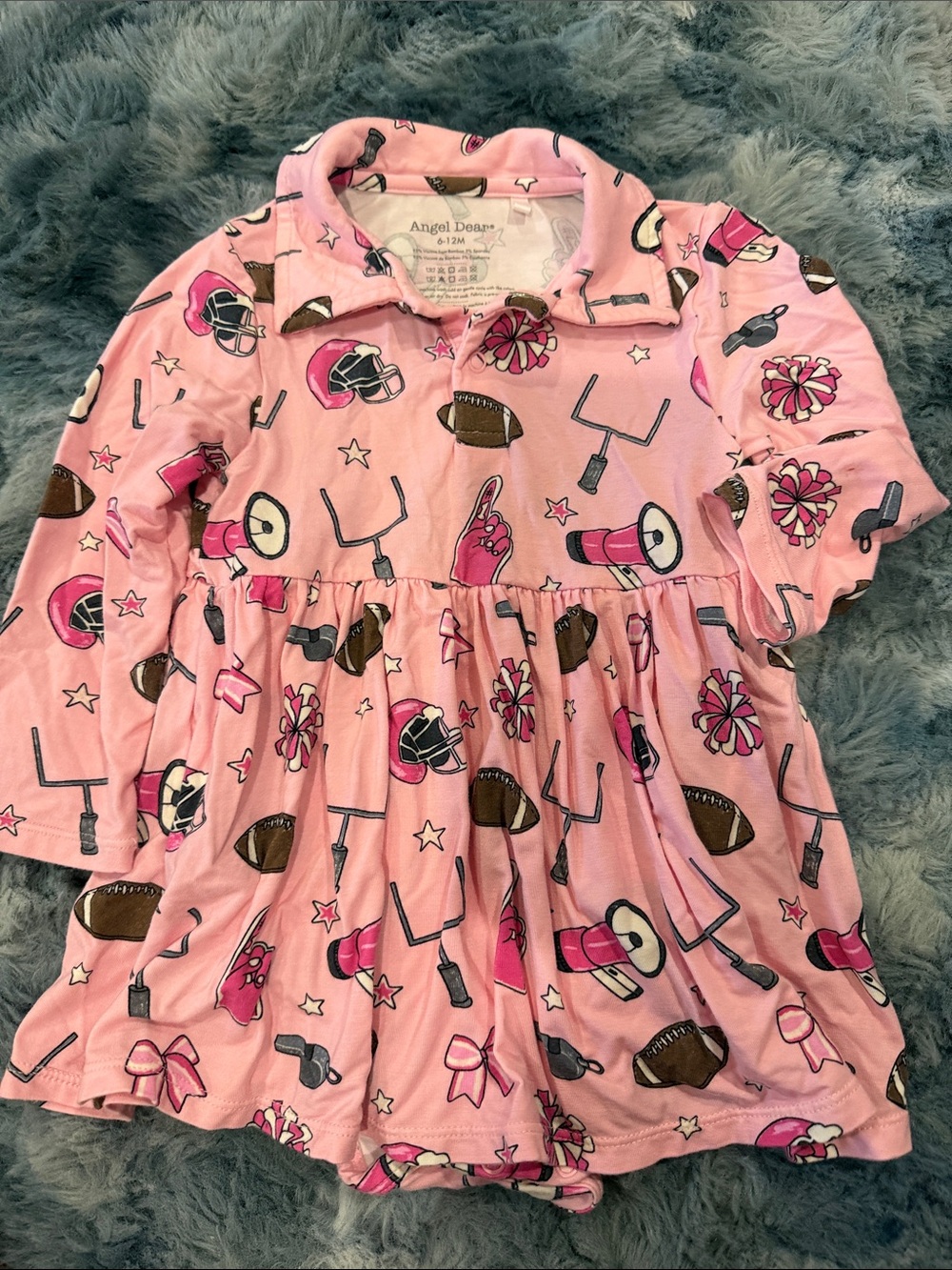 Angel Dear Pink Cheer & Football Print Dress